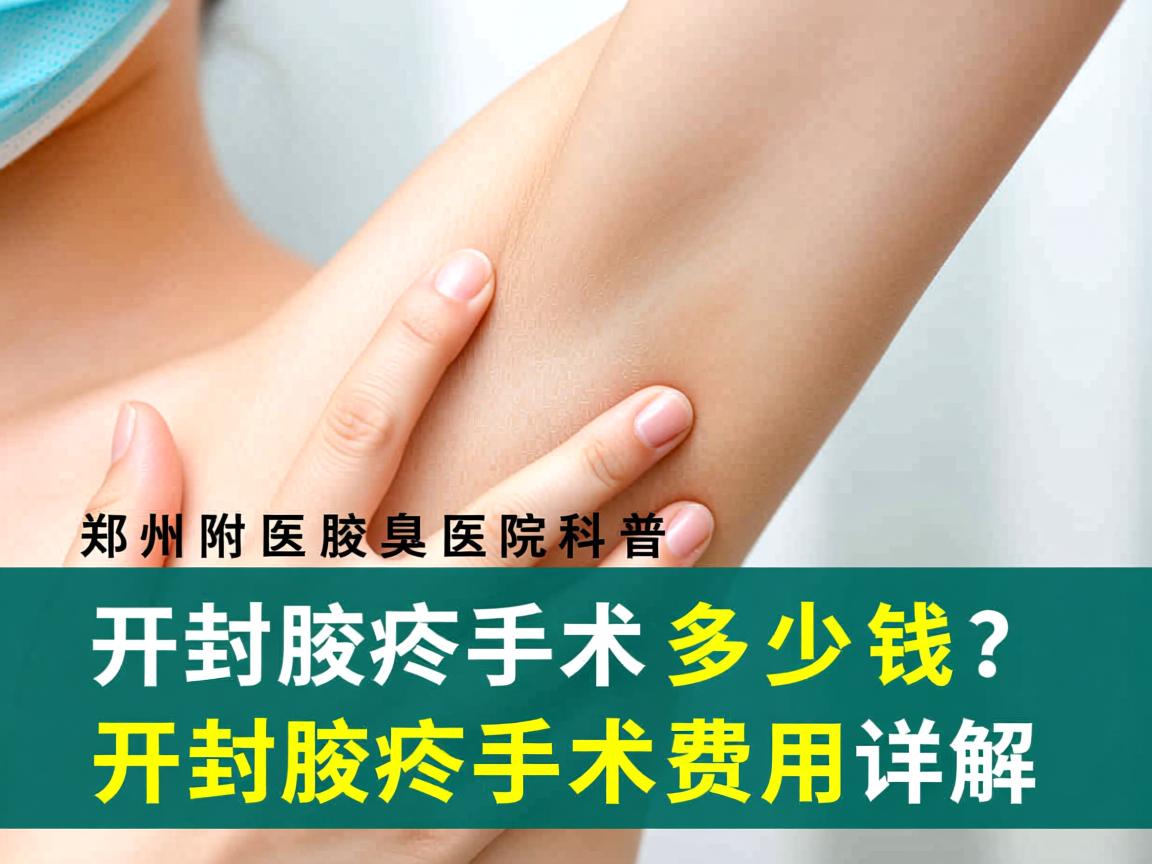 郑州附医腋臭医院科普，开封腋臭手术多少钱？开封腋臭手术费用详解