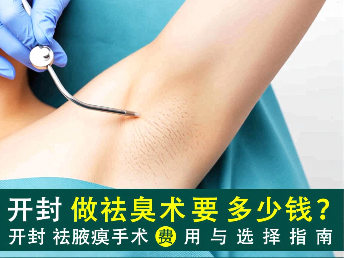 在开封做祛腋臭手术要多少钱？开封祛腋臭手术费用与选择指南