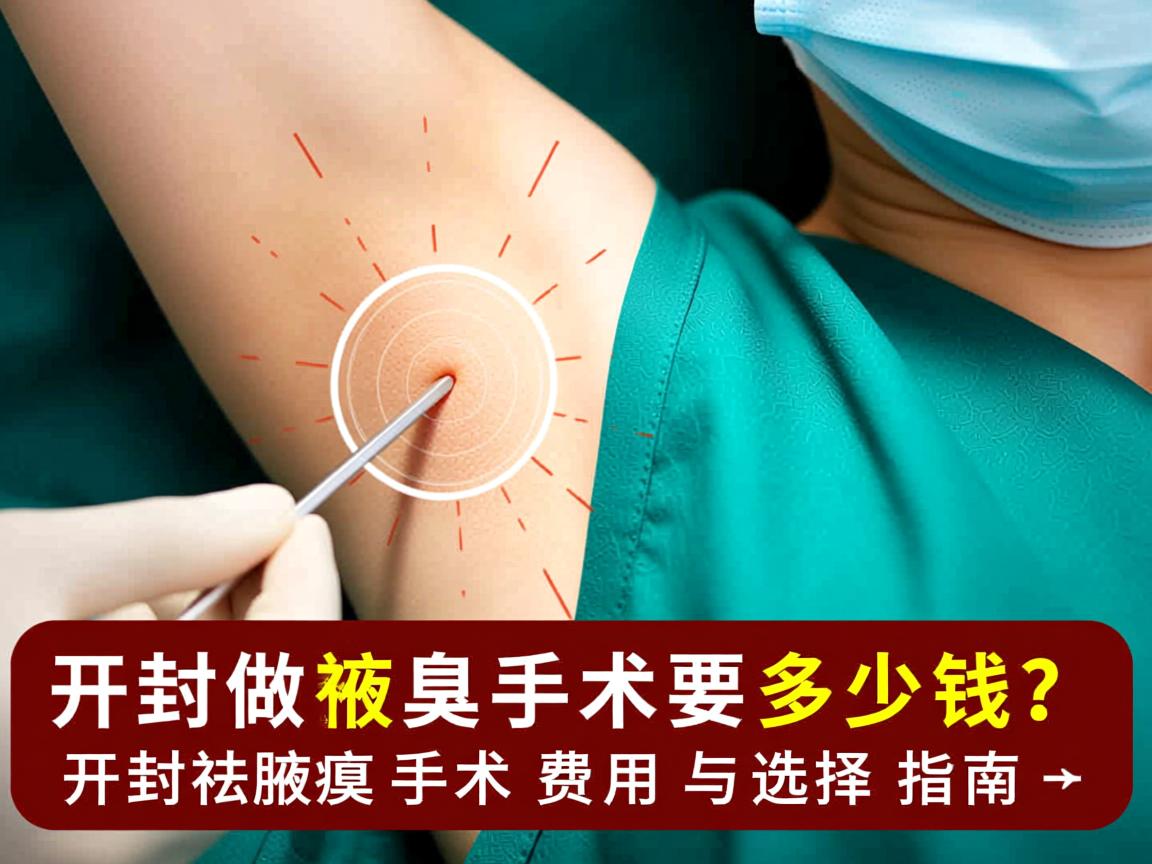 在开封做祛腋臭手术要多少钱？开封祛腋臭手术费用与选择指南