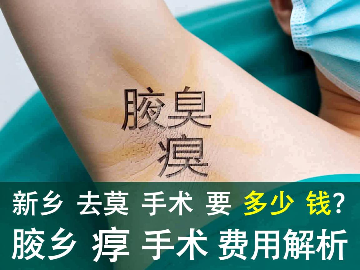 新乡去腋臭手术要多少钱？新乡腋臭手术费用解析
