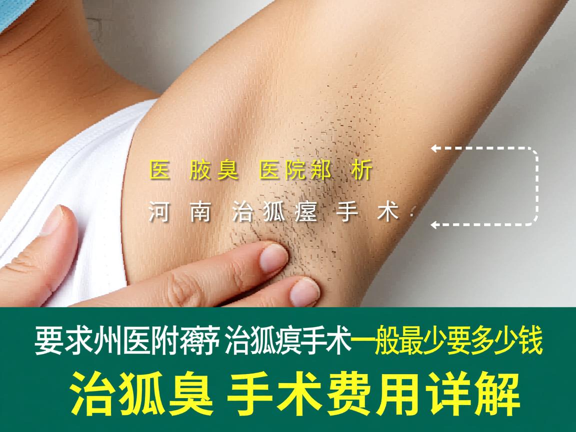 郑州附医腋臭医院解析，河南治狐臭手术一般最少要多少钱？治狐臭手术费用详解