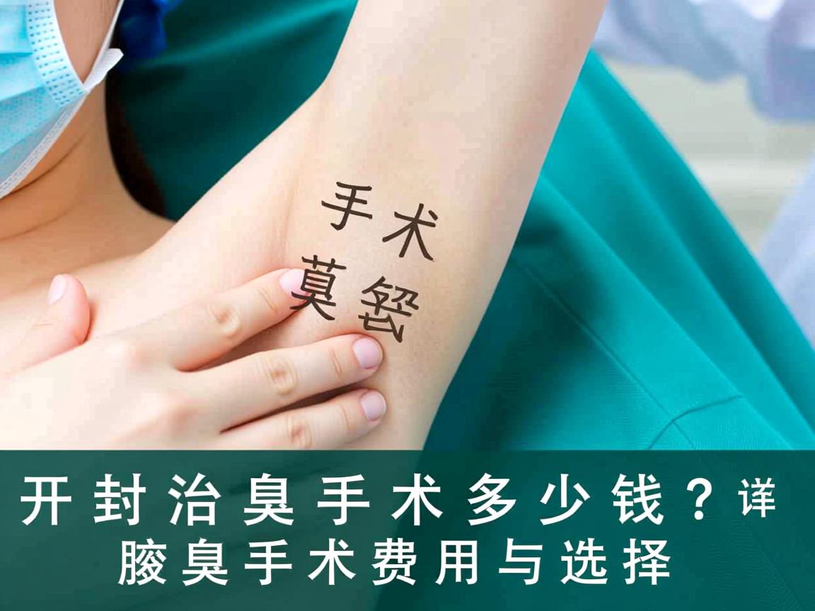 开封治腋臭手术多少钱？详解腋臭手术费用与选择