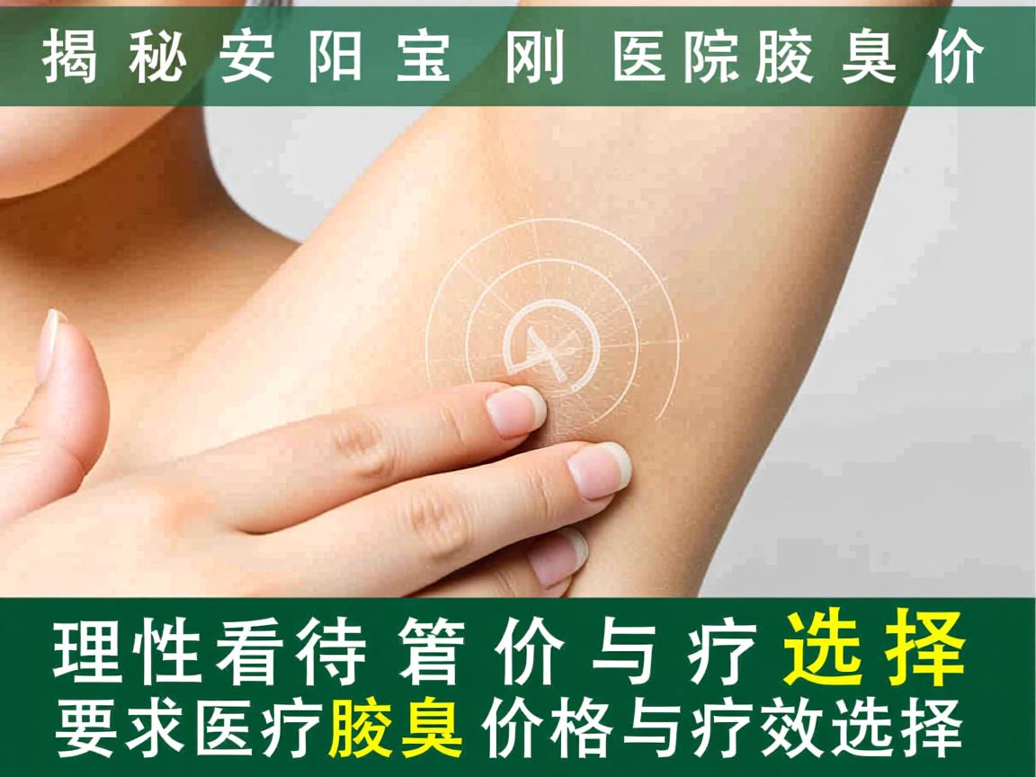 揭秘安阳宝刚医院腋臭价格 理性看待腋臭价格与疗效选择