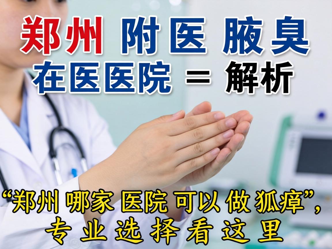 郑州附医腋臭医院解析，郑州哪家医院可以做狐臭，专业选择看这里