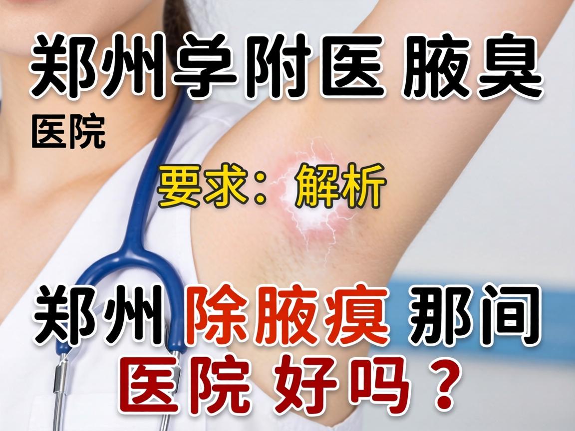 郑州附医腋臭医院解析，郑州除腋臭那间医院好吗？
