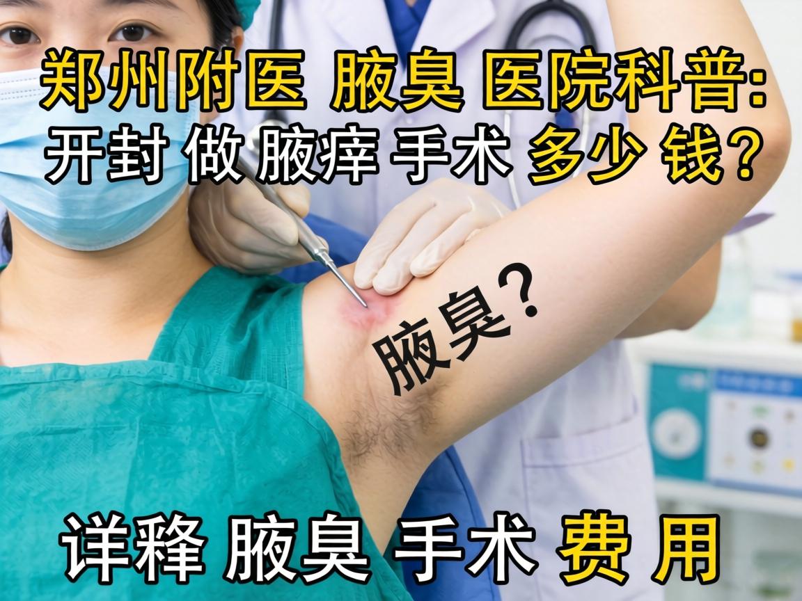 郑州附医腋臭医院科普，开封做腋臭手术多少钱？详解腋臭手术费用