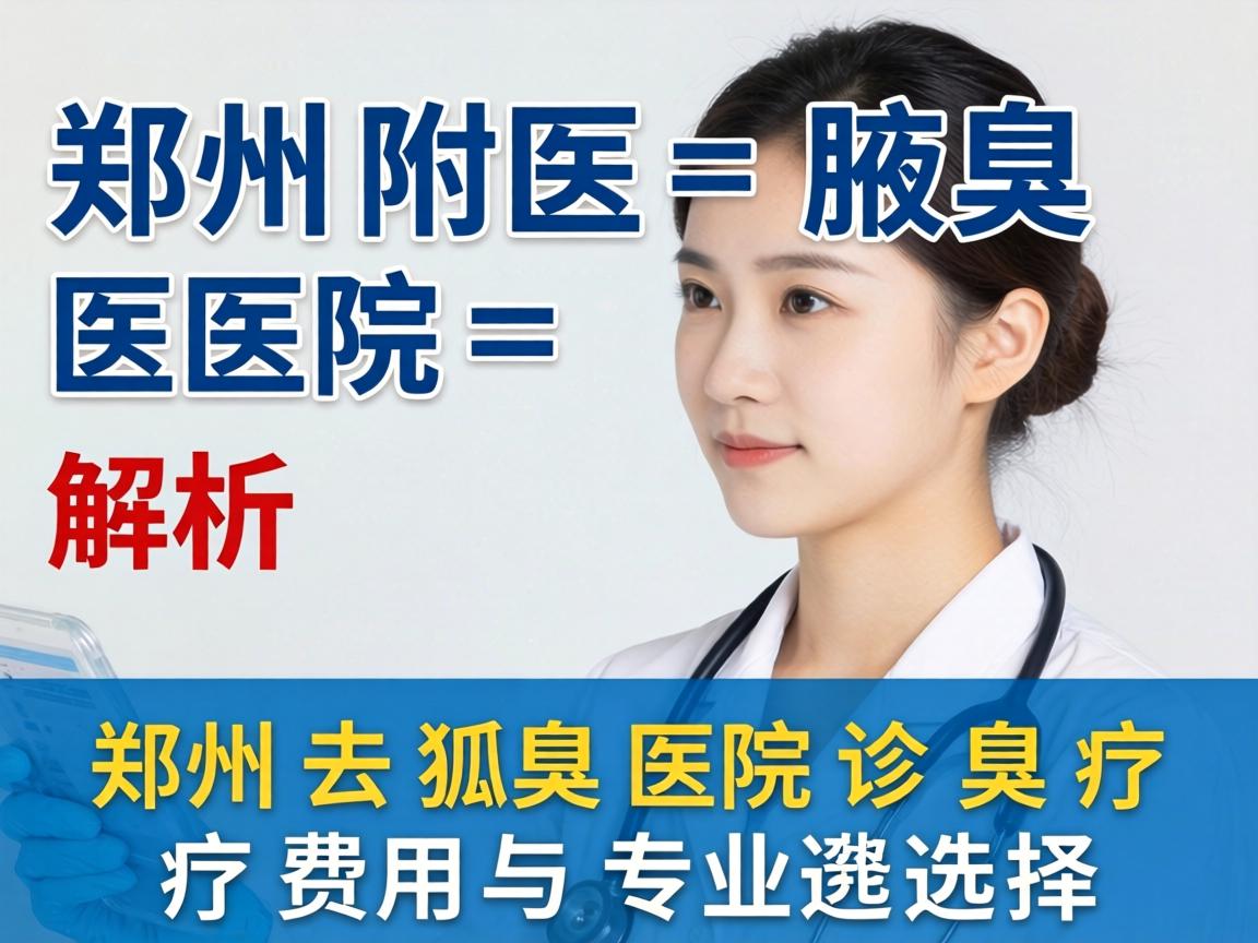郑州附医腋臭医院解析，郑州去狐臭医院诊疗费用与专业选择