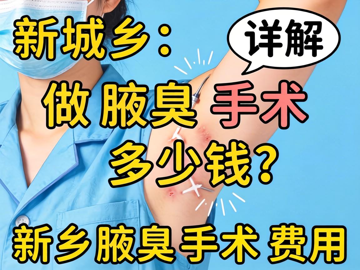 在新乡做腋臭手术多少钱？详解新乡腋臭手术费用