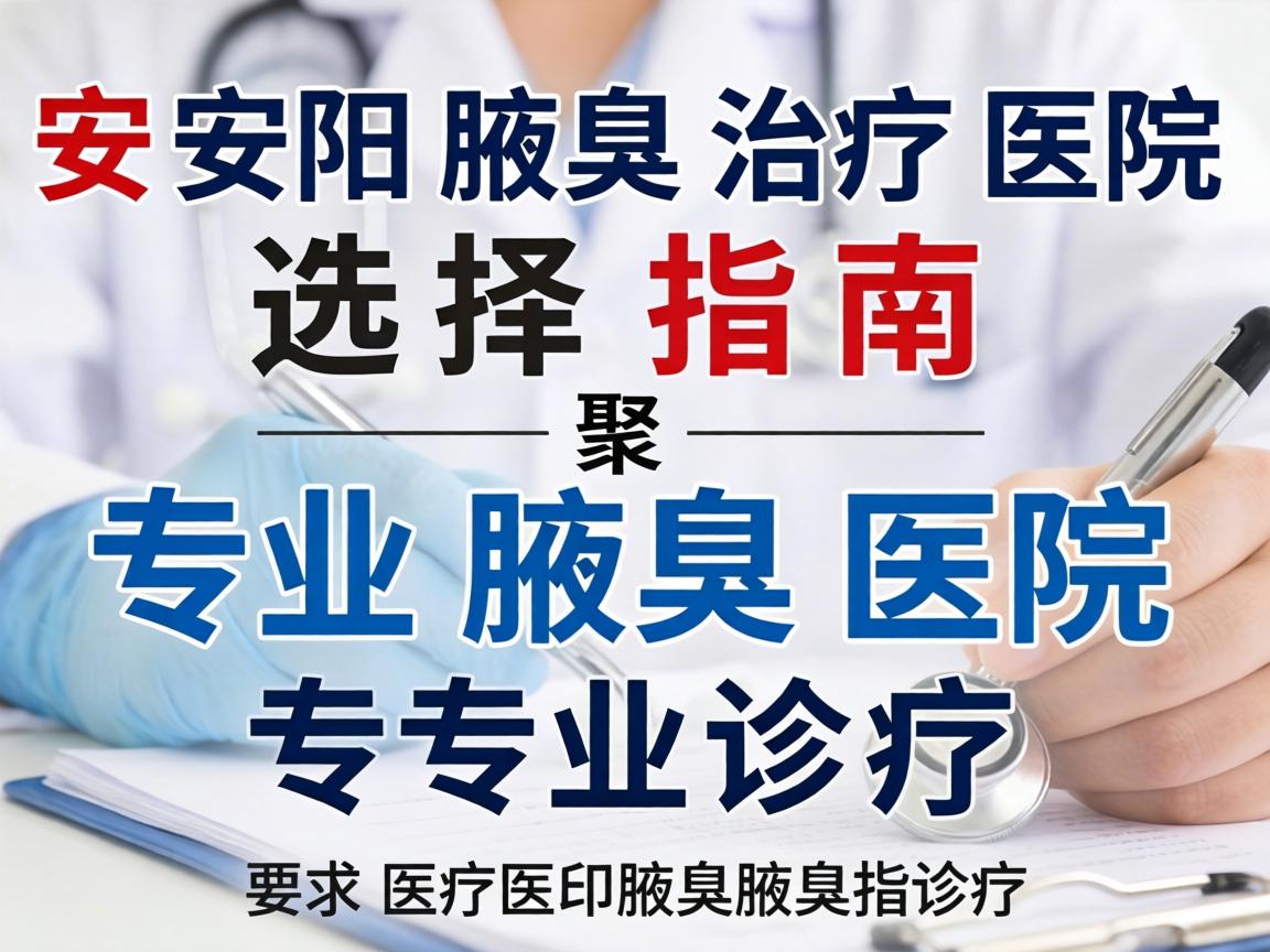 安阳腋臭治疗医院选择指南，聚焦专业腋臭医院的专业诊疗