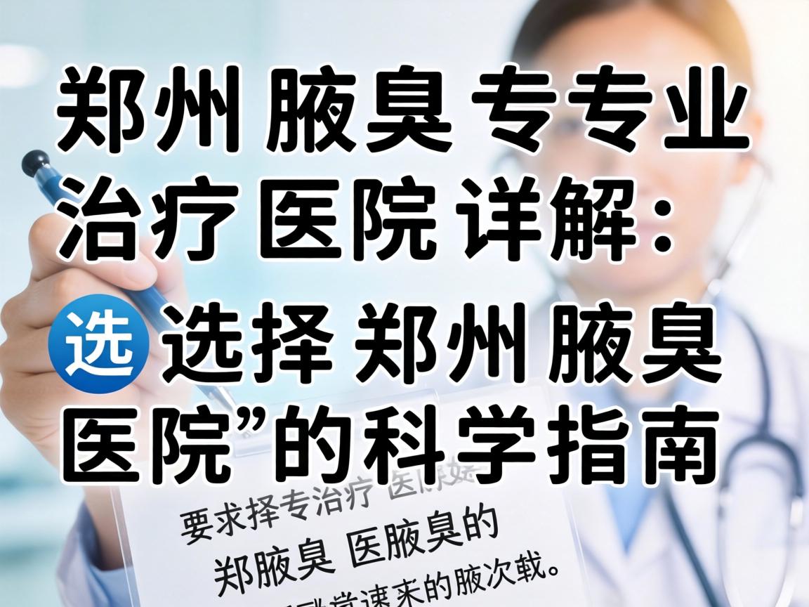 郑州腋臭专业治疗医院详解,选择郑州腋臭医院的科学指南 郑州腋臭专业治疗医院详解,选择郑州腋臭医院的科学指南