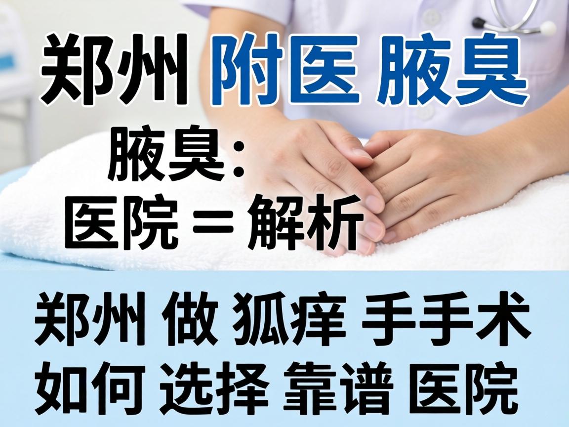 郑州附医腋臭医院解析，郑州做狐臭手术，如何选择靠谱医院
