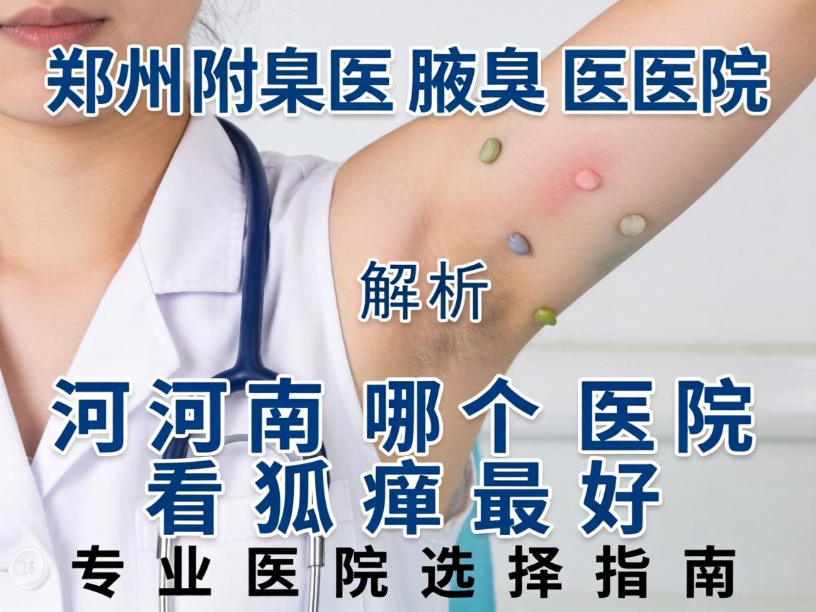 郑州附医腋臭医院解析，河南哪个医院看狐臭最好，专业医院选择指南