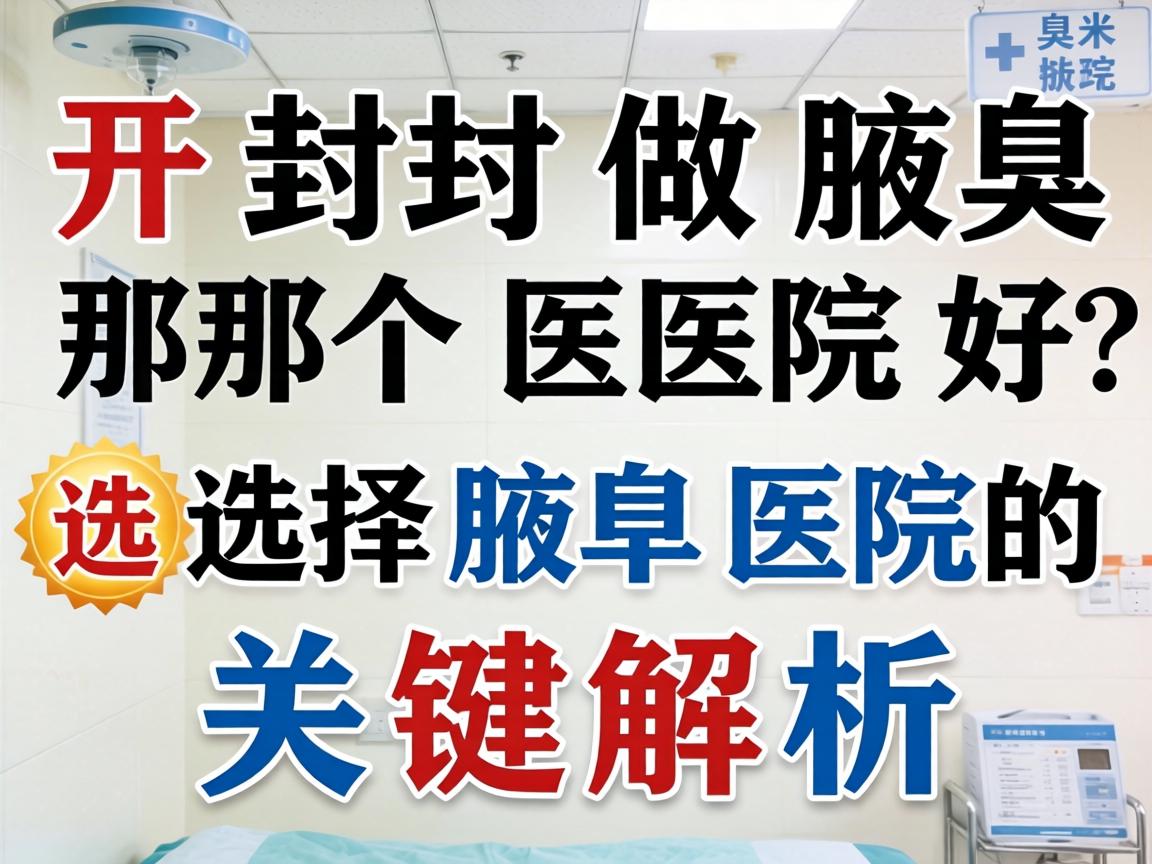 开封做腋臭那个医院好？选择腋臭医院的关键解析