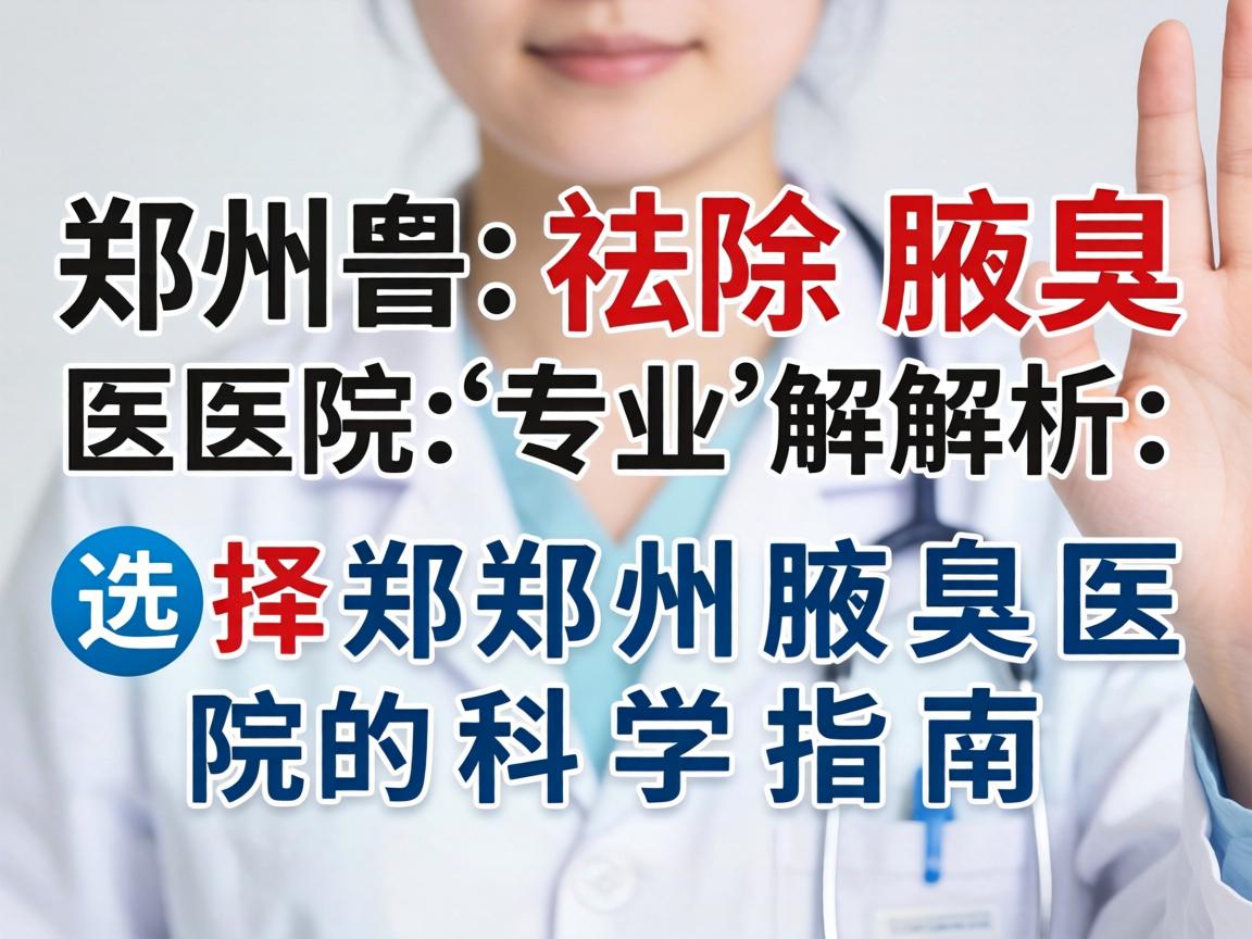 郑州祛除腋臭医院专业解析，选择郑州腋臭医院的科学指南