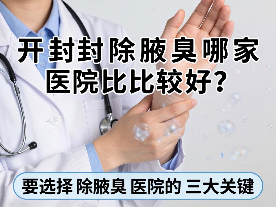 开封除腋臭哪家医院比较好？选择除腋臭医院的三大关键