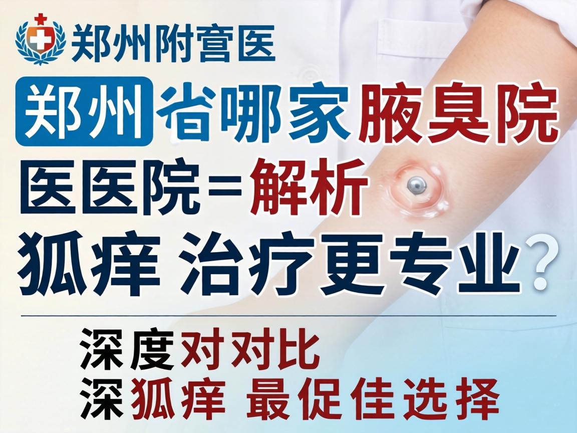 郑州附医腋臭医院解析，郑州哪家医院狐臭治疗更专业？深度对比狐臭最佳选择