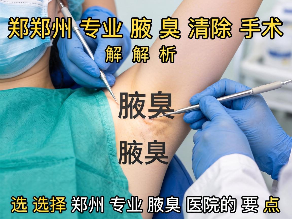 郑州专业腋臭清除手术解析，选择郑州专业腋臭医院的要点