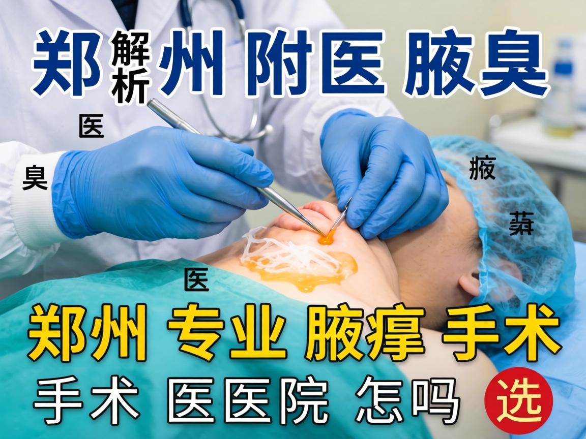 郑州附医腋臭医院解析，郑州专业腋臭手术医院怎么选