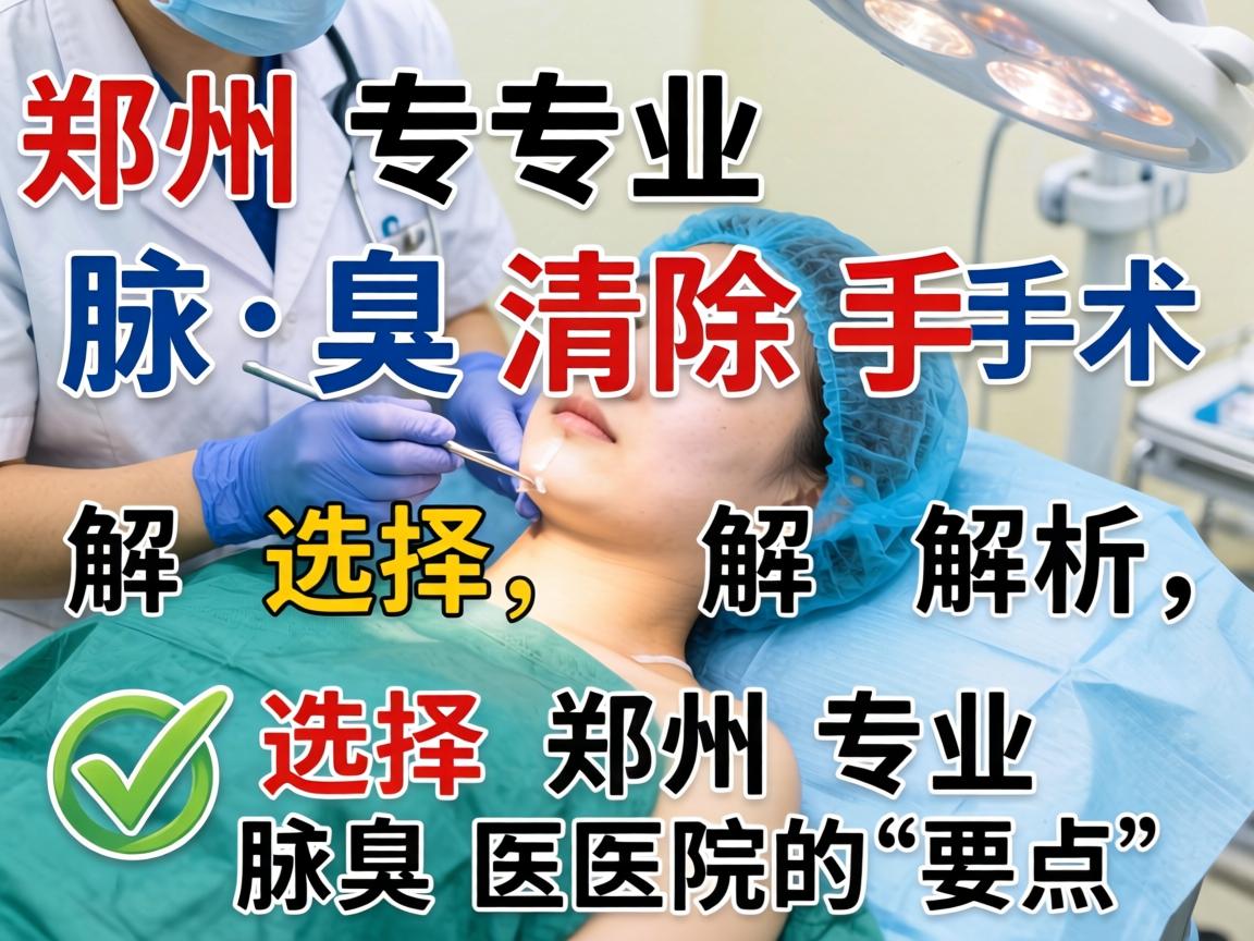 郑州专业腋臭清除手术解析，选择郑州专业腋臭医院的要点