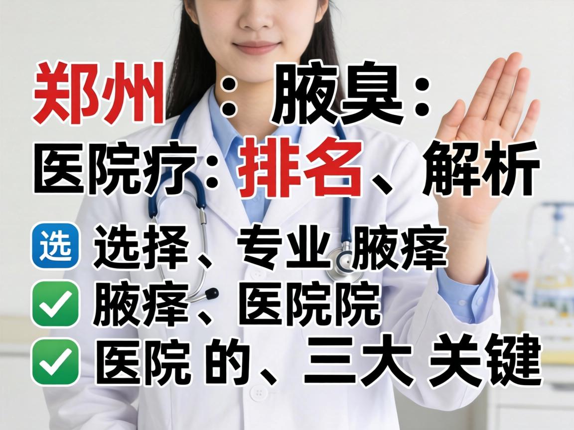 郑州腋臭医院排名解析，选择专业腋臭医院的三大关键