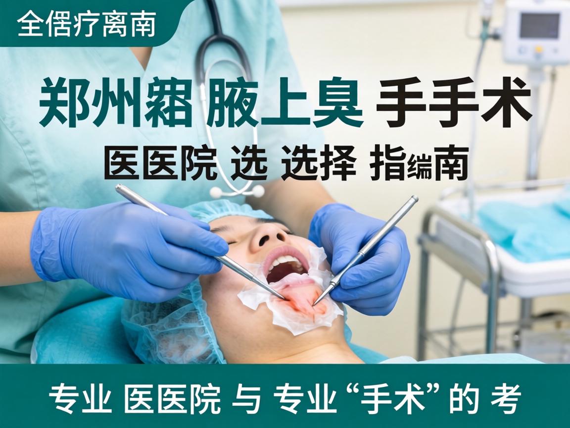 郑州腋臭手术医院选择指南，专业医院与专业手术的考量