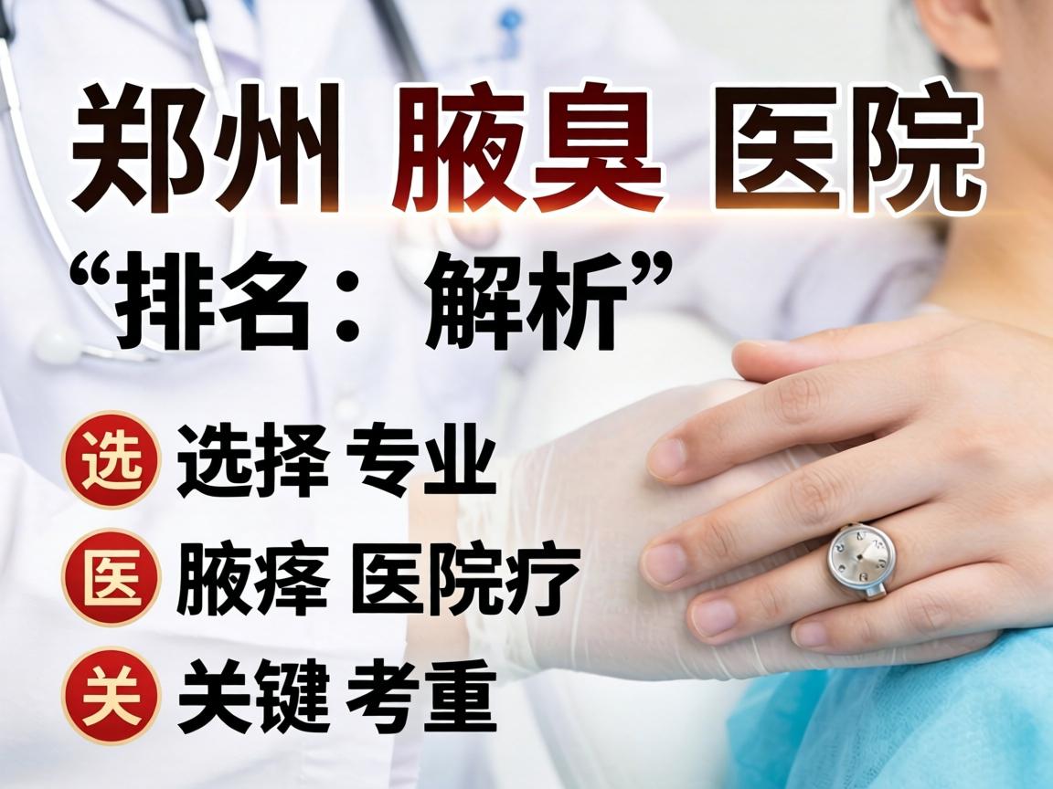 郑州腋臭医院排名解析，选择专业腋臭医院的关键考量