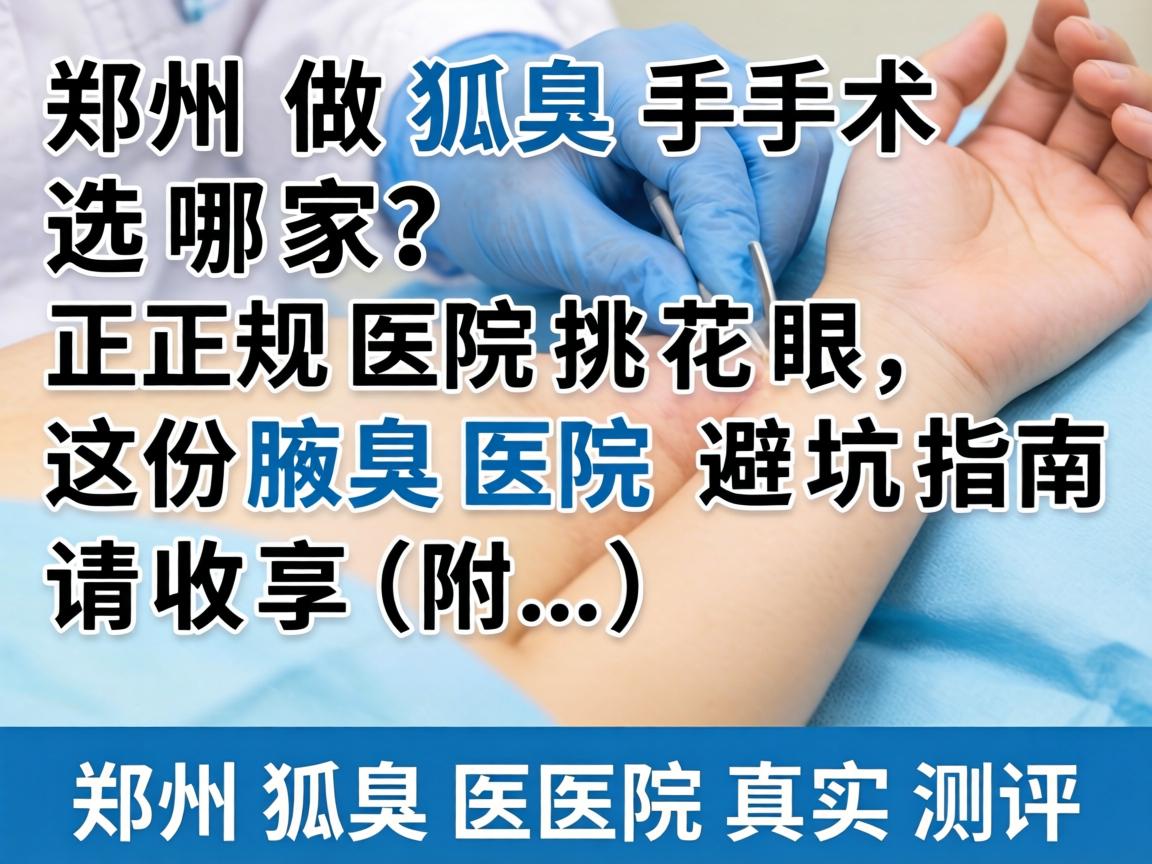 郑州做狐臭手术选哪家？正规医院挑花眼，这份腋臭医院避坑指南请收好（附，郑州狐臭医院真实测评）