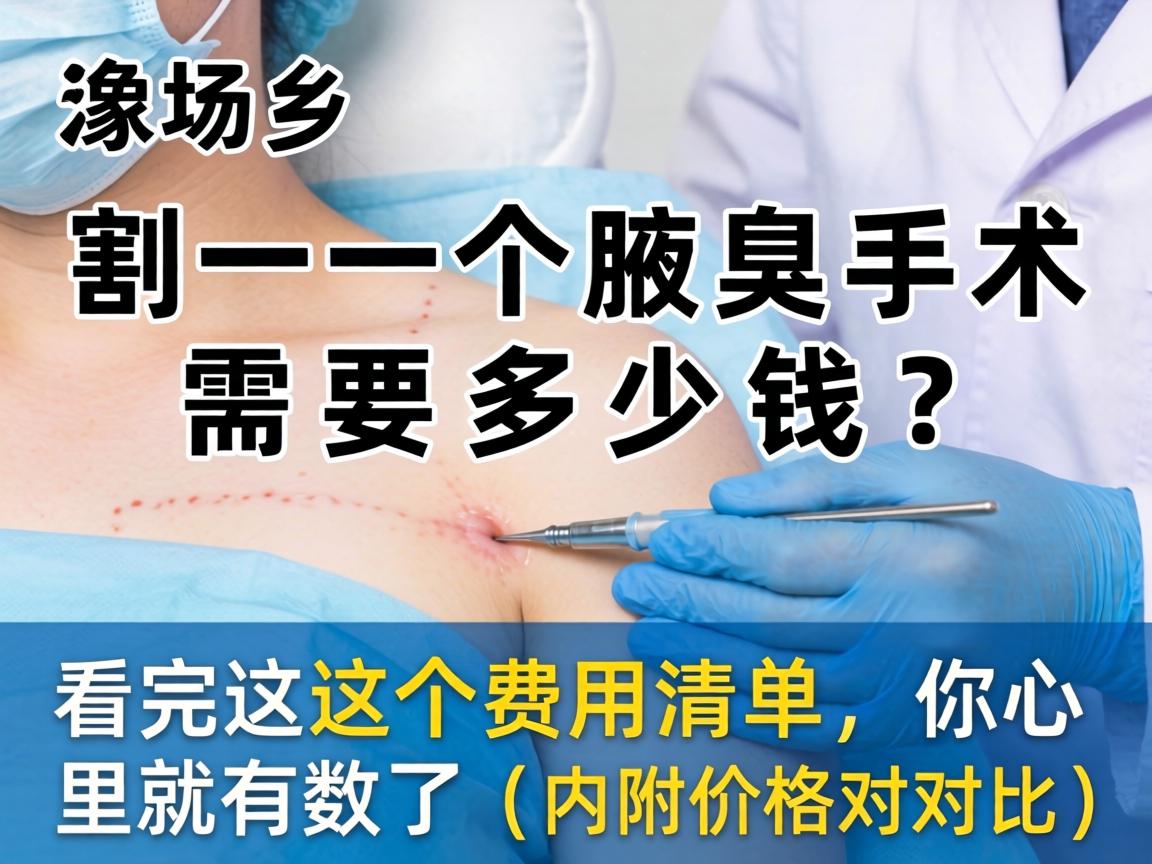 在新乡割一个腋臭手术需要多少钱？看完这个费用清单，你心里就有数了（内附价格对比）