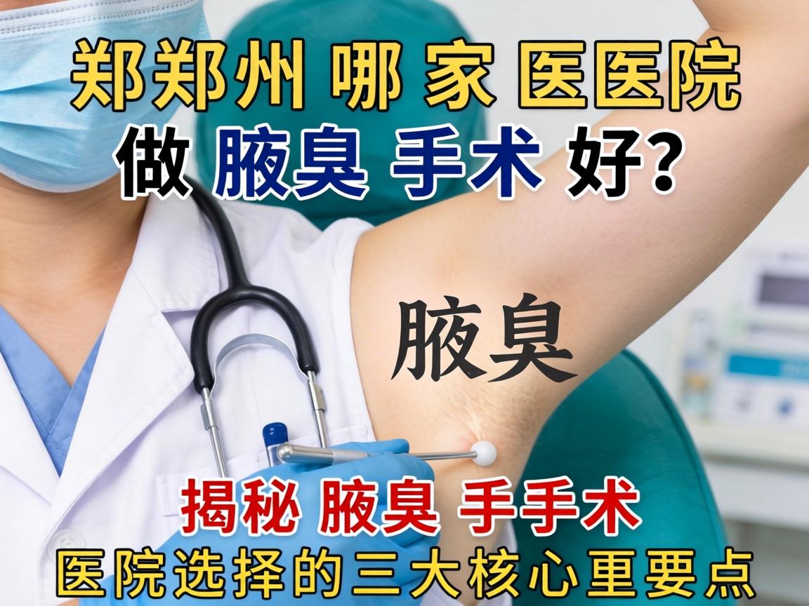 郑州哪家医院做腋臭手术好？揭秘腋臭手术医院选择的三大核心要点