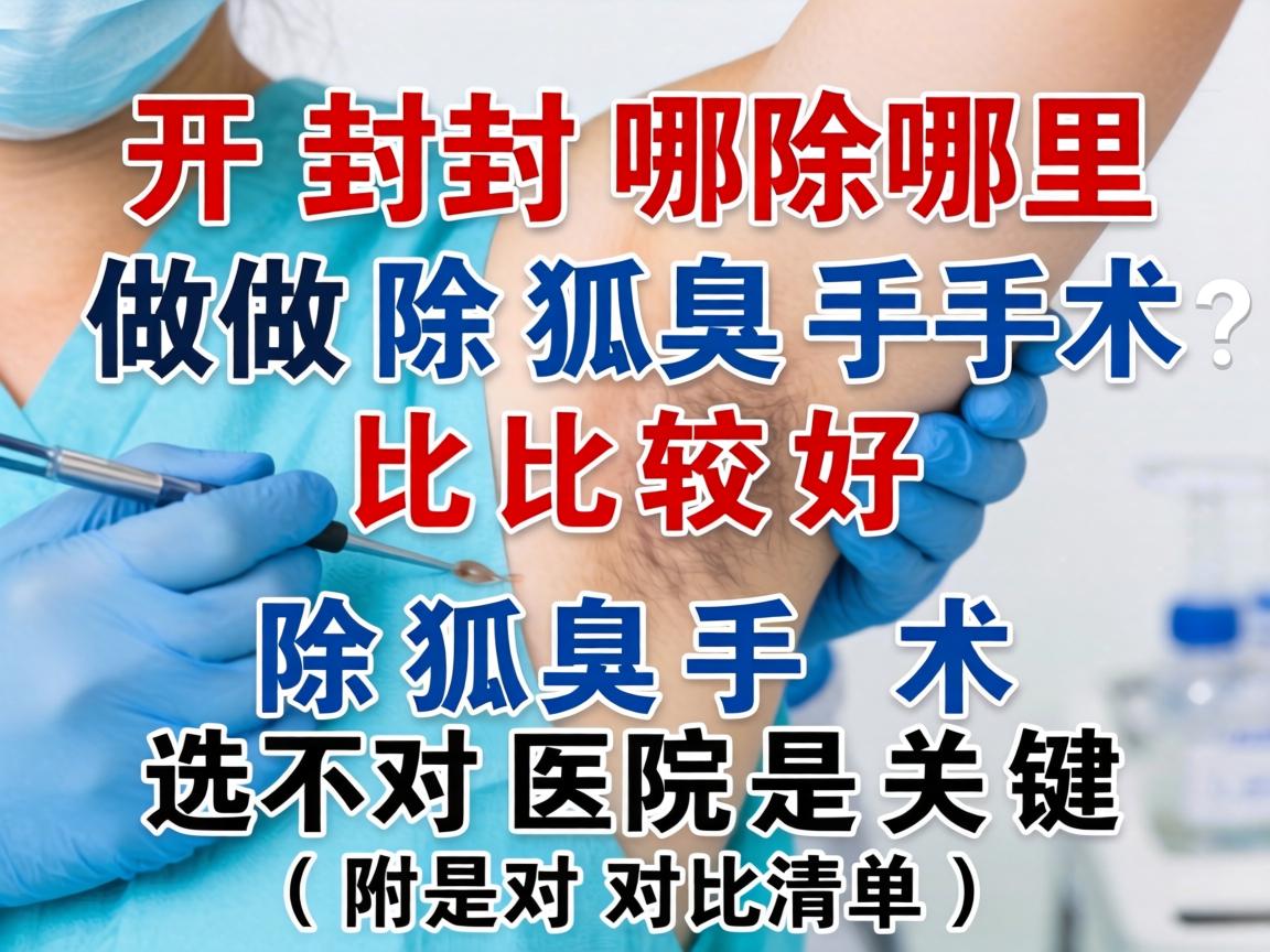 开封哪里做除狐臭手术比较好？除狐臭手术选对医院是关键（附对比清单）