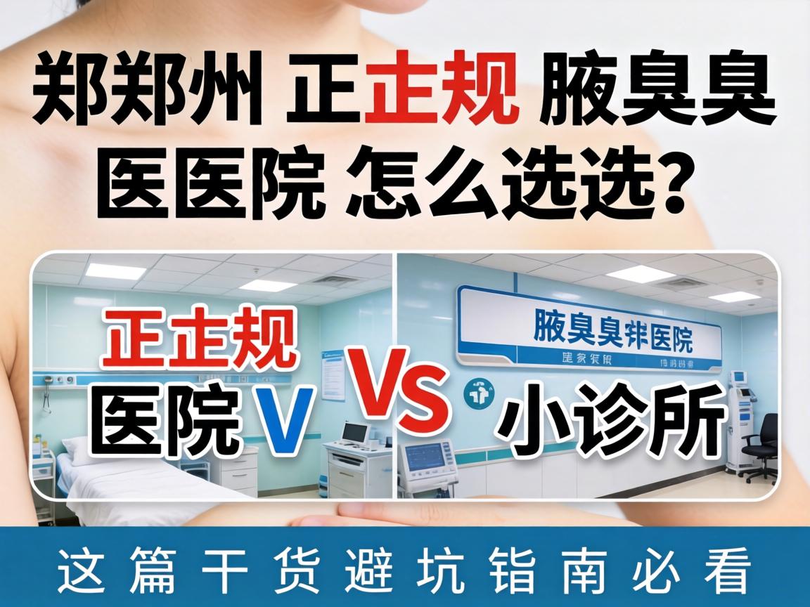 郑州正规腋臭医院怎么选？正规医院VS小诊所，这篇干货避坑指南必看