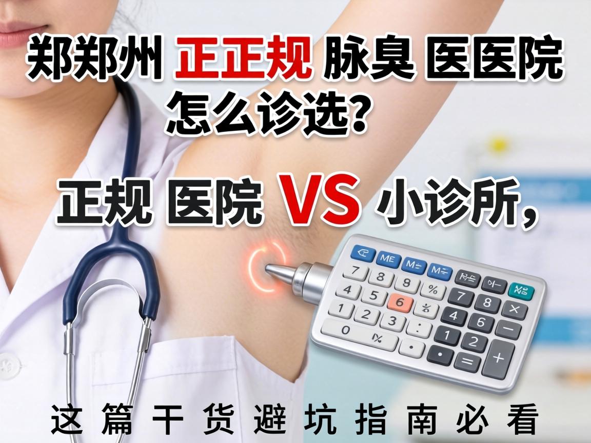 郑州正规腋臭医院怎么选？正规医院VS小诊所，这篇干货避坑指南必看