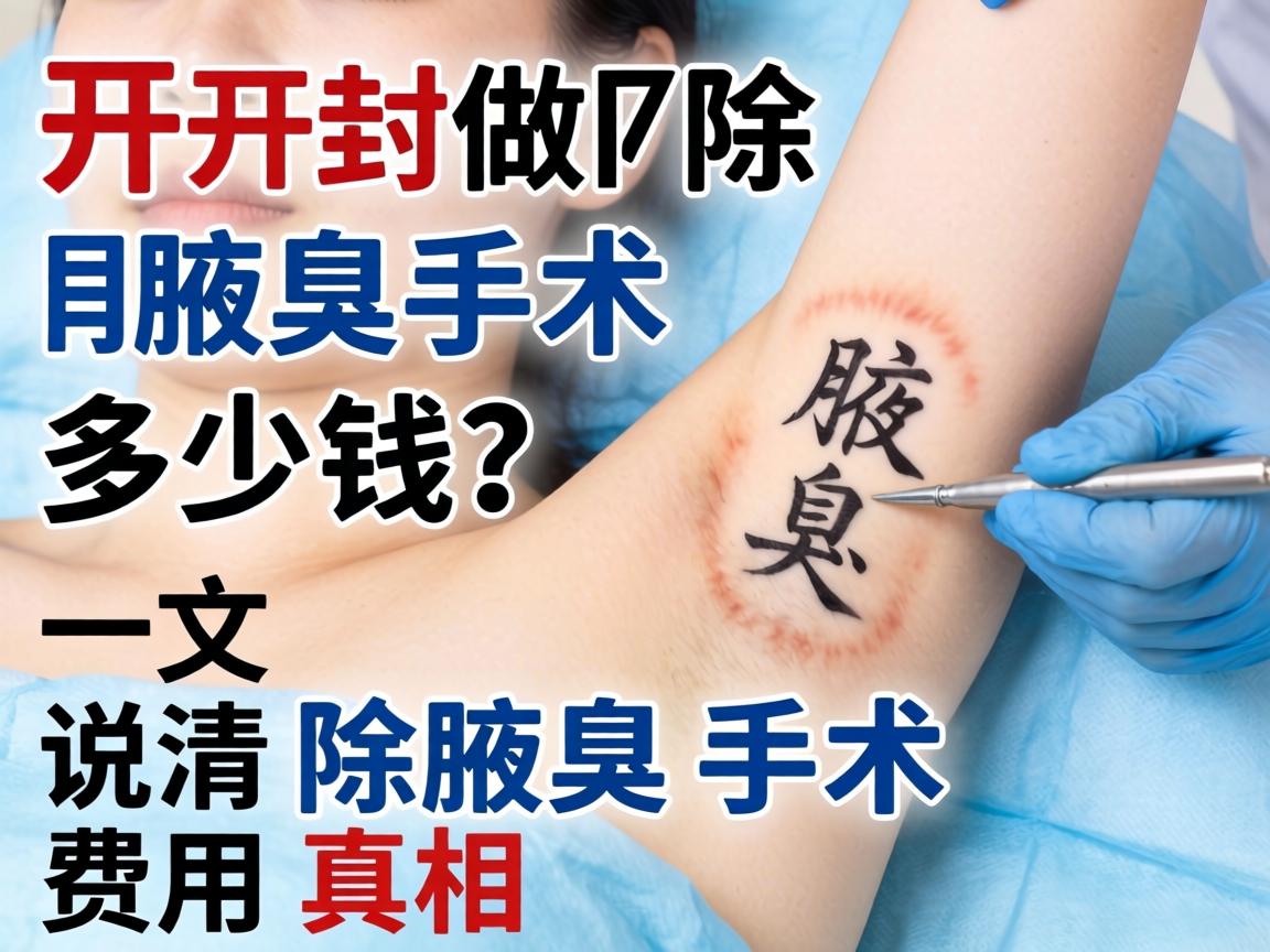 开封做除腋臭手术多少钱？一文说清除腋臭手术费用真相