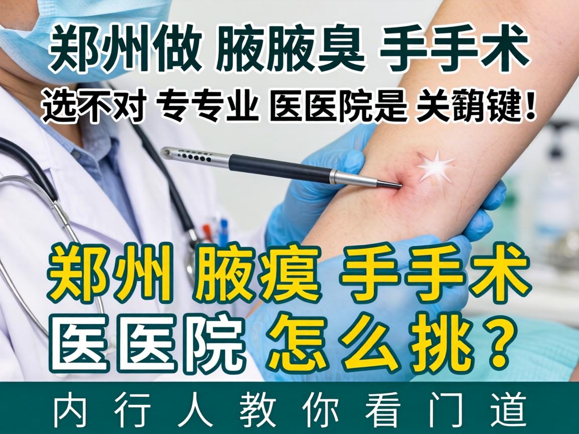 郑州做腋臭手术，选对专业医院是关键！郑州腋臭手术医院怎么挑？内行人教你看门道