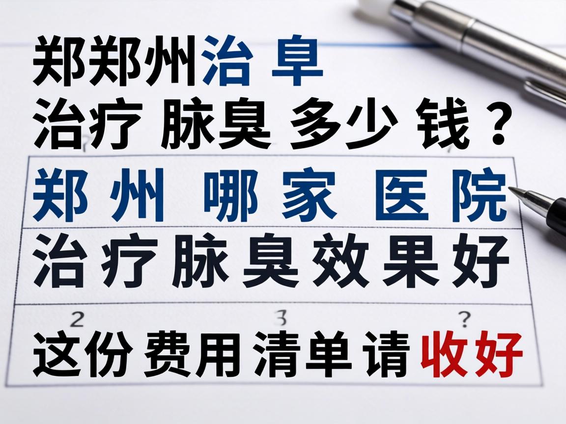 郑州治疗腋臭多少钱？郑州哪家医院治疗腋臭效果好？这份费用清单请收好
