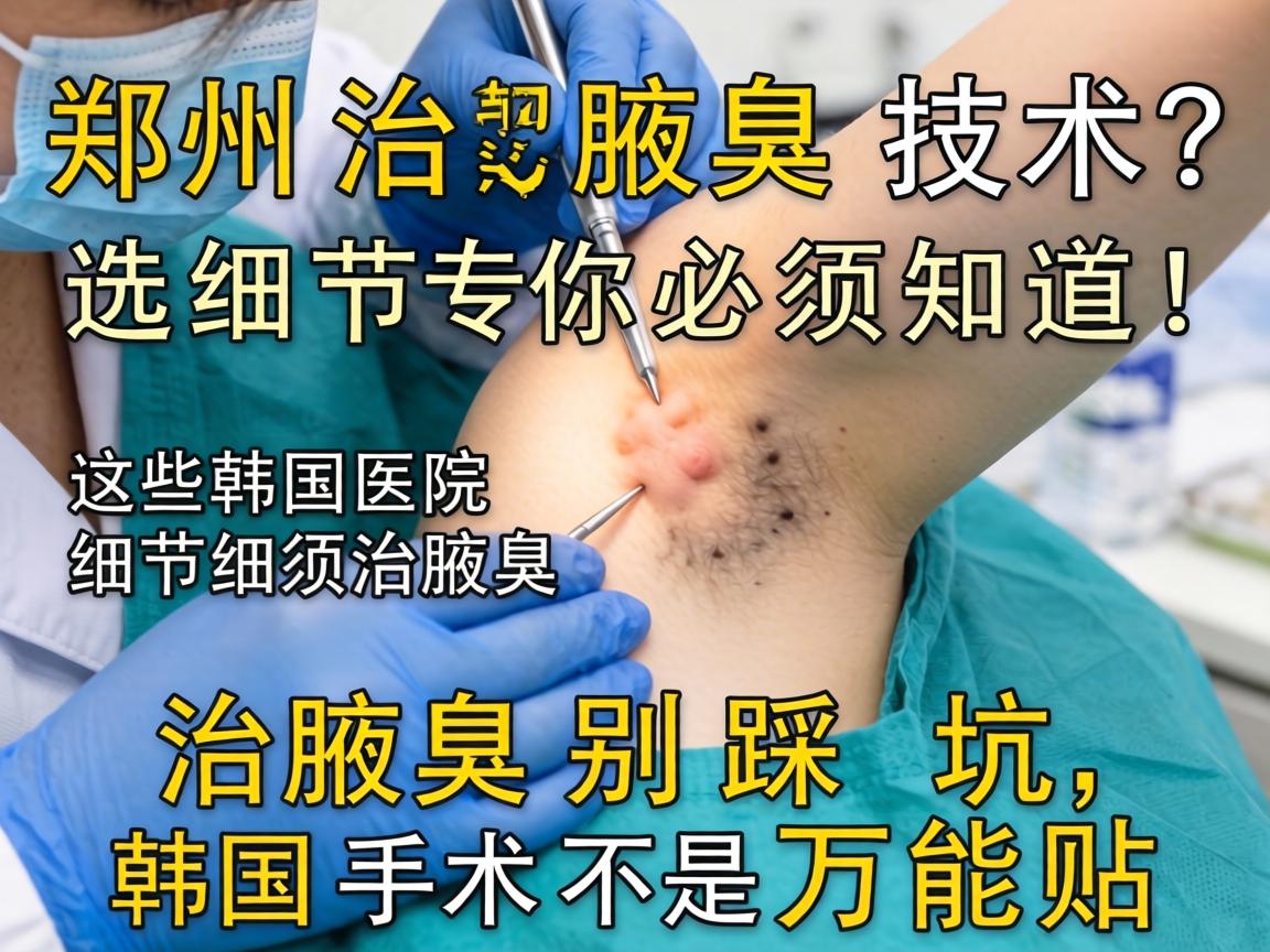 郑州治腋臭选韩国技术？这些医院细节你必须知道！治腋臭别踩坑，韩国手术不是万能贴