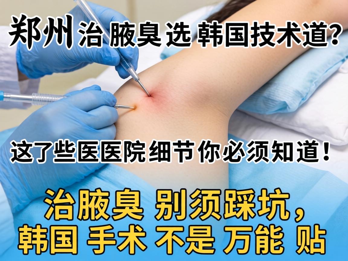 郑州治腋臭选韩国技术？这些医院细节你必须知道！治腋臭别踩坑，韩国手术不是万能贴