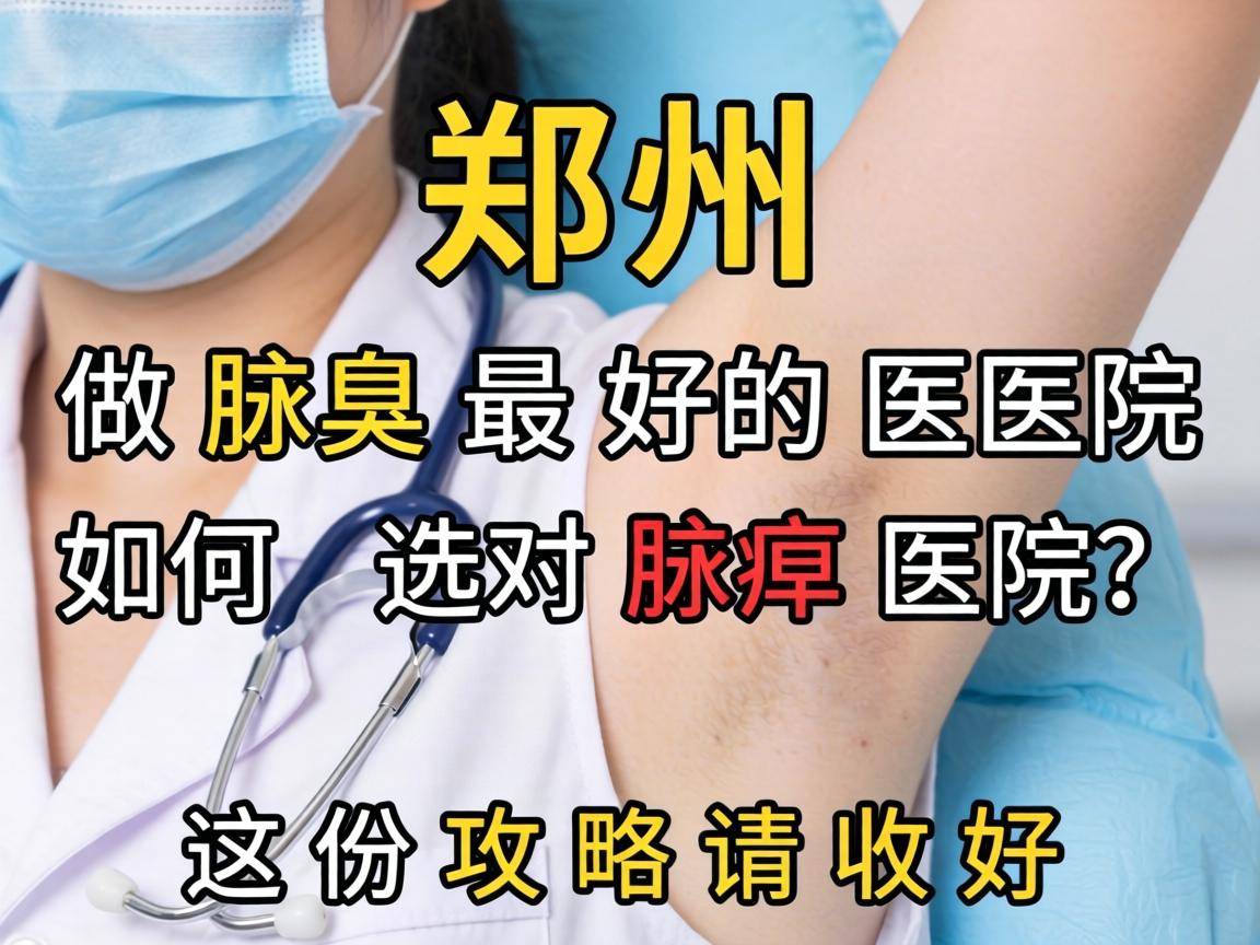 郑州做腋臭最好的医院，如何选对腋臭医院？这份攻略请收好