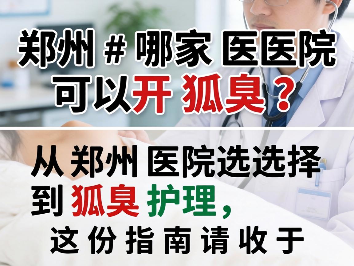 郑州哪家医院可以开狐臭？从郑州医院选择到狐臭护理，这份指南请收好