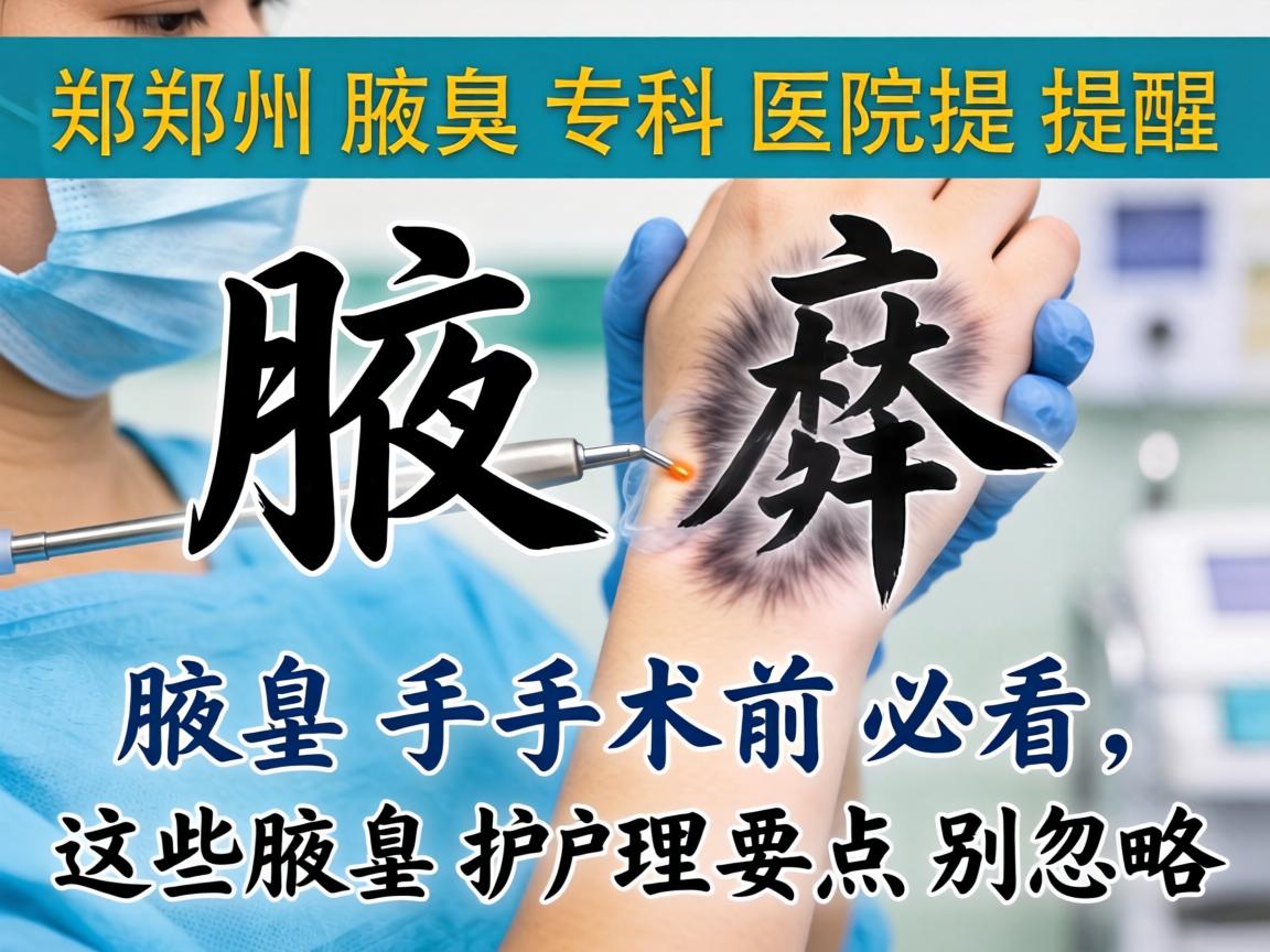 郑州腋臭专科医院提醒，腋臭手术前必看，这些腋臭护理要点别忽略