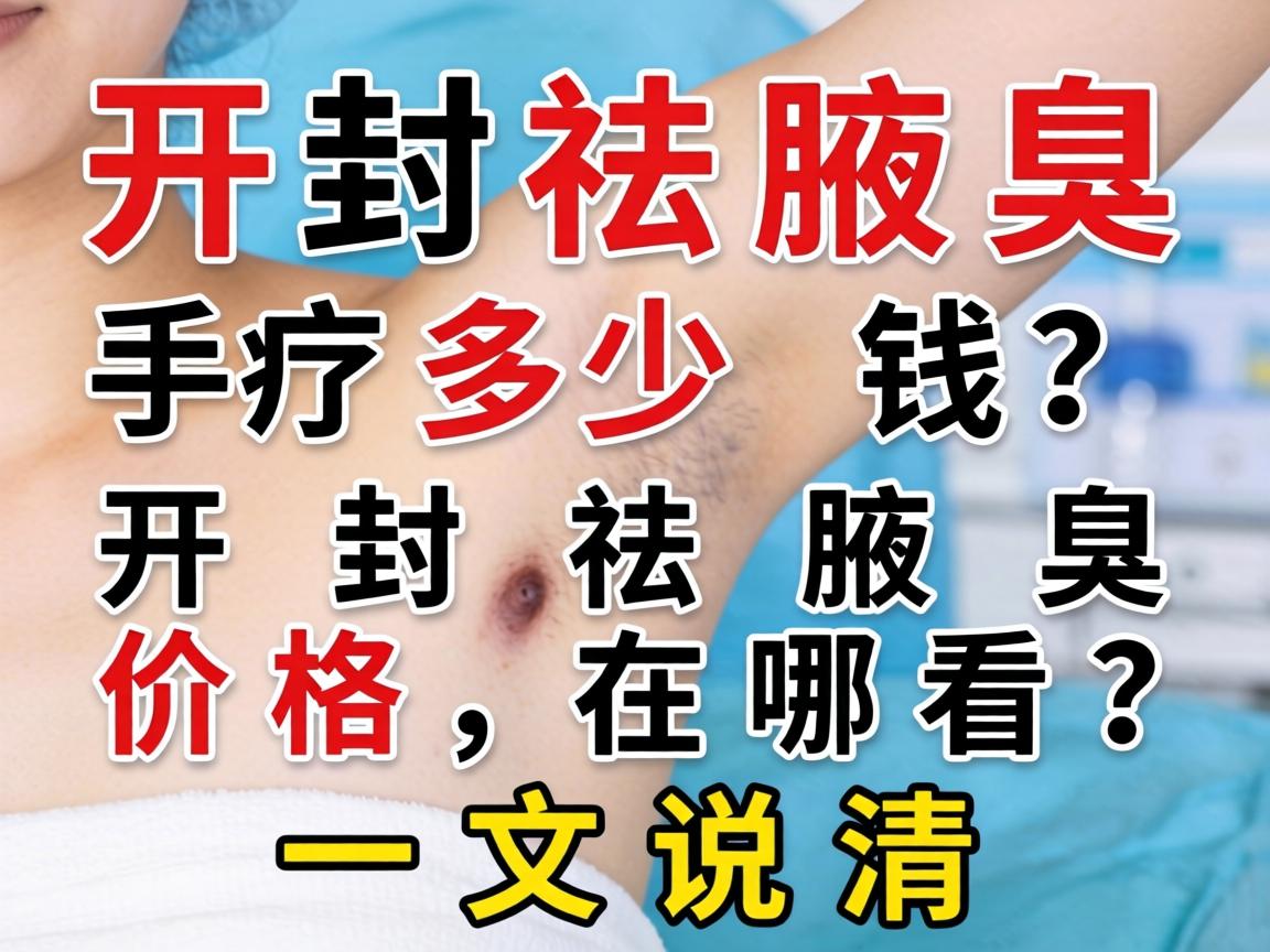 开封祛腋臭手术多少钱？开封祛腋臭价格在哪看？一文说清