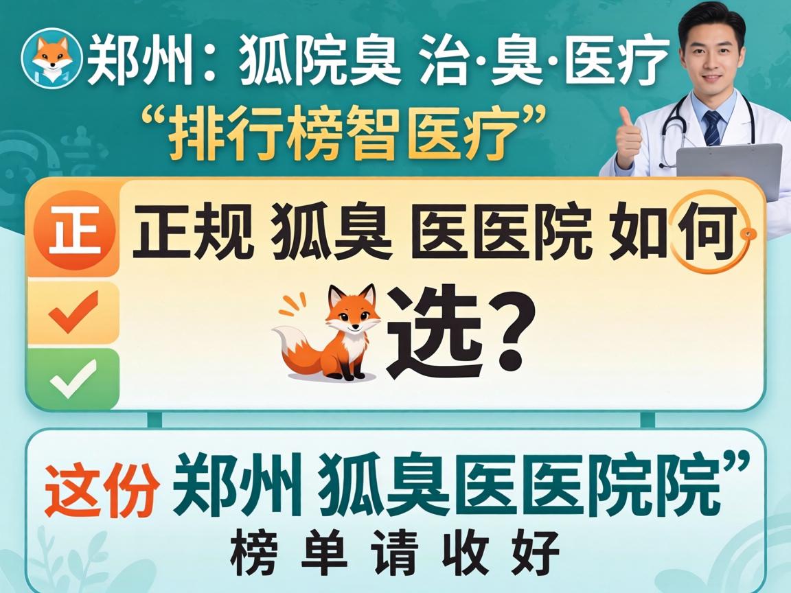 郑州狐臭治疗医院排行榜，正规狐臭医院如何选？这份郑州狐臭医院榜单请收好