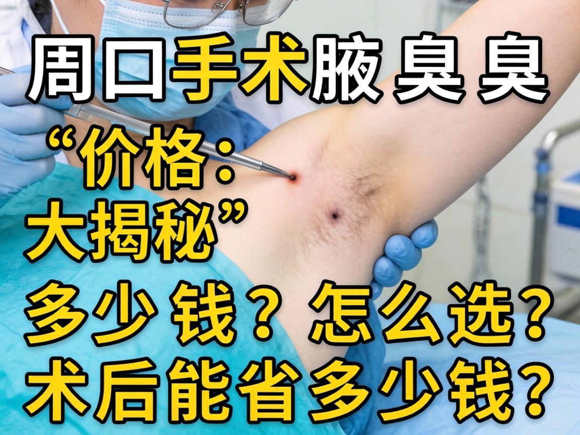 周口腋臭手术价格大揭秘，多少钱？怎么选？术后能省多少钱？