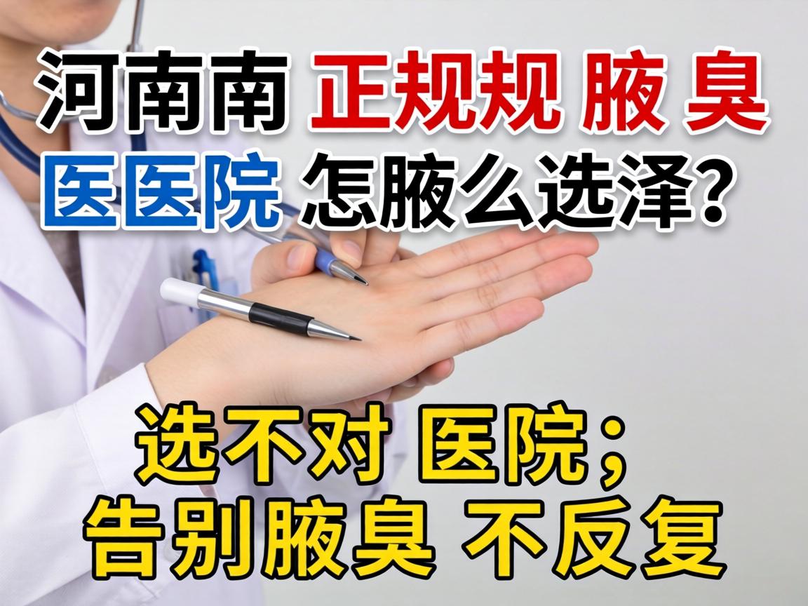 河南正规腋臭医院怎么选？选对医院，告别腋臭不反复