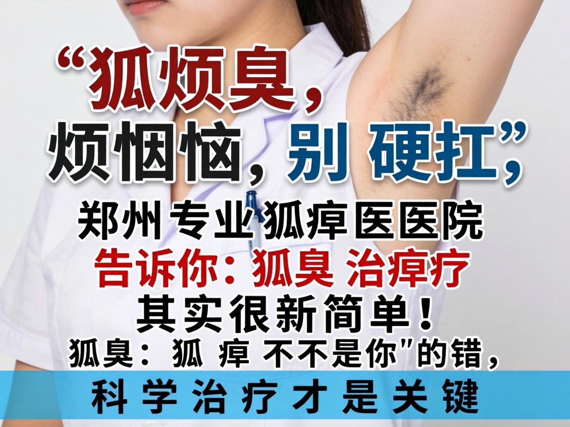 狐臭烦恼别硬扛，郑州专业狐臭医院告诉你，狐臭治疗其实很简单！狐臭不是你的错，科学治疗才是关键