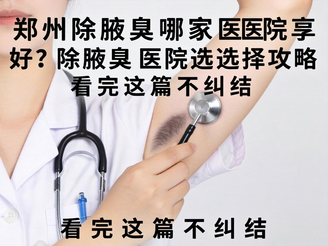 郑州除腋臭哪家医院好？除腋臭医院选择攻略，看完这篇不纠结