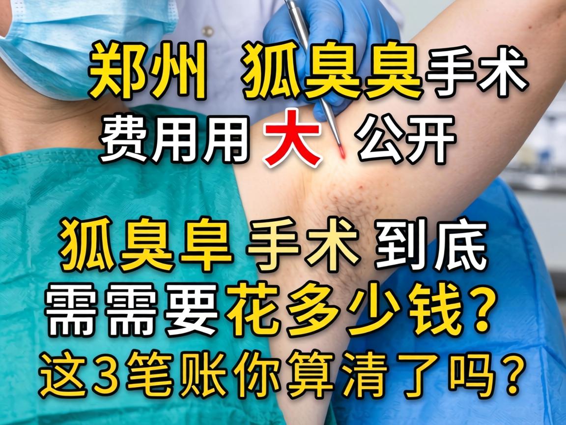 郑州狐臭手术费用大公开，狐臭手术到底需要花多少钱？这3笔账你算清了吗？