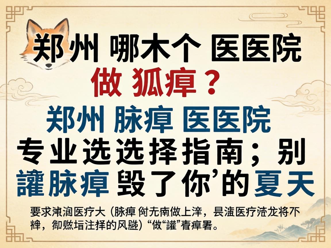 郑州哪个医院做狐臭？郑州腋臭医院专业选择指南，别让腋臭毁了你的夏天