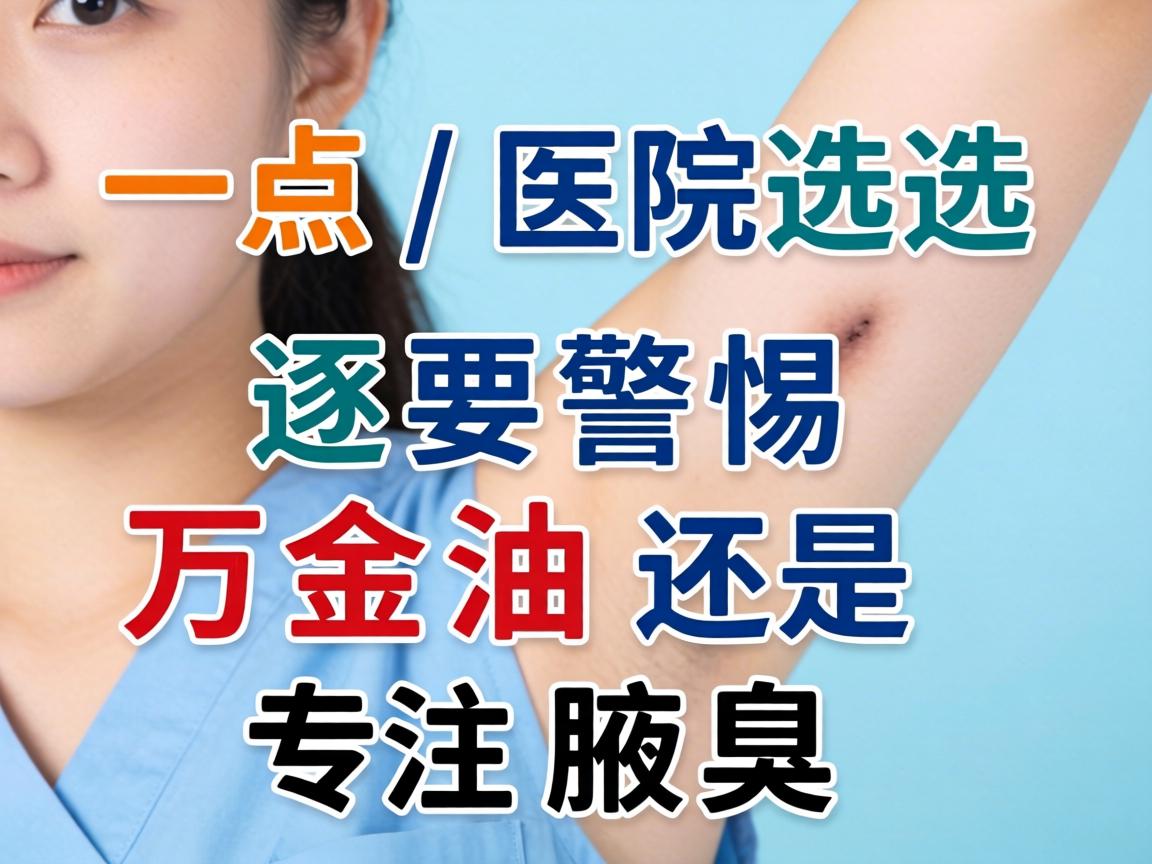 第一点，医院选择，要警惕万金油还是专注腋臭