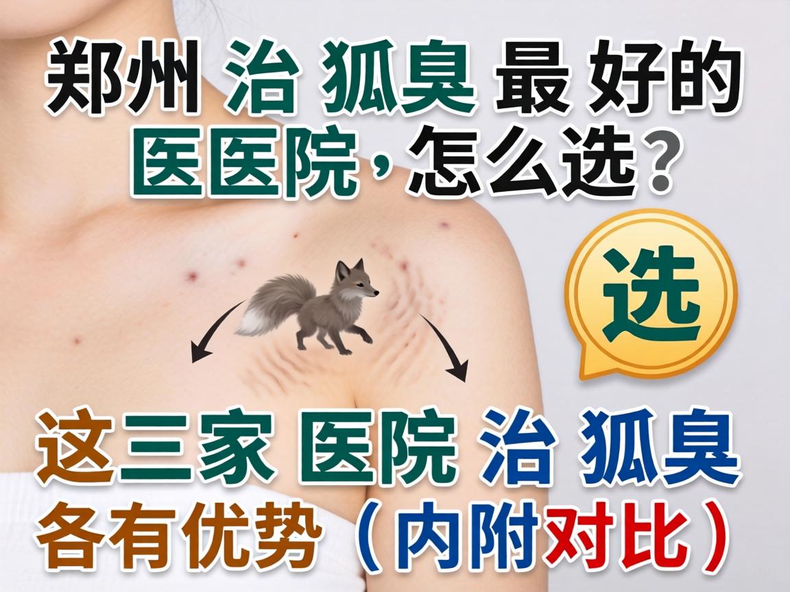 郑州治狐臭最好的医院怎么选？这三家医院治狐臭各有优势（内附对比）